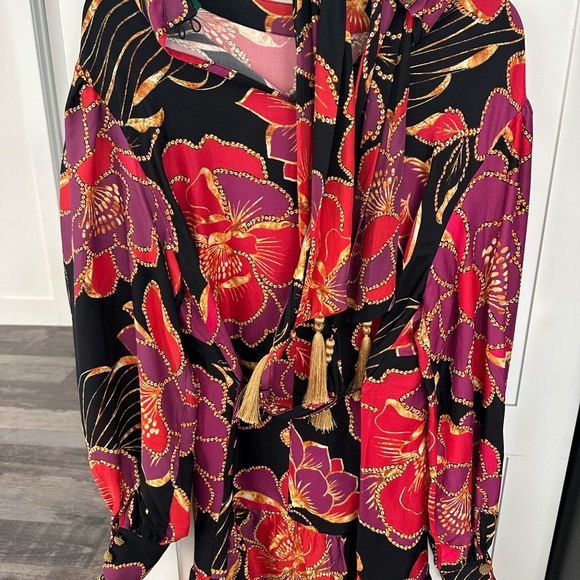 Farm Rio Floral Long-Sleeve Mini Dress - Picture 5 of 7